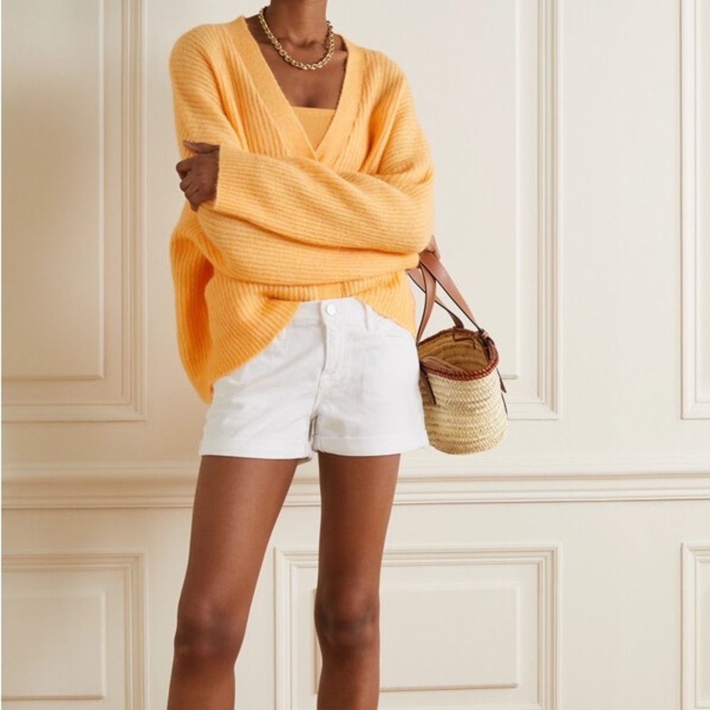 Frame Denim Le Cutoff White Denim Shorts